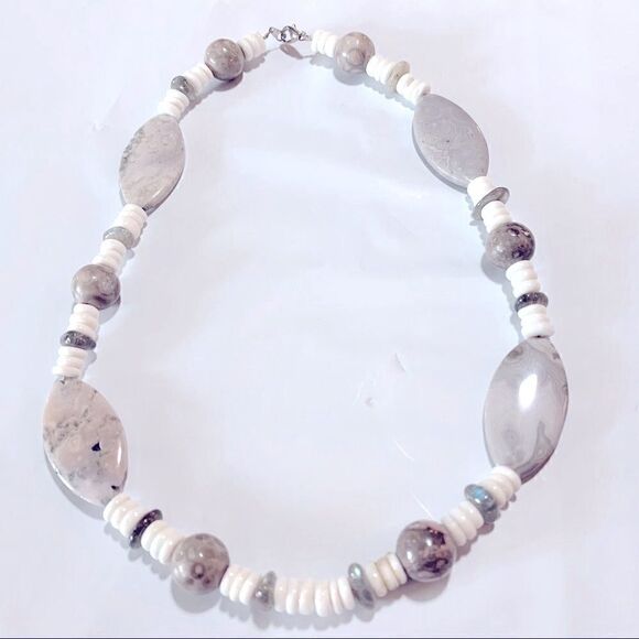 Crazy Lace Agate Necklace Approx 18” (20 Crazy Lace Stones) Gorgeous - Picture 1 of 12